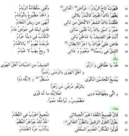 Texte arabe du poème « YA DIF ALLAH », partie 5